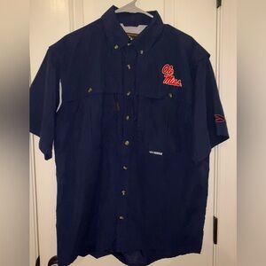 Drake Men's Navy Casual Button Down Shirt